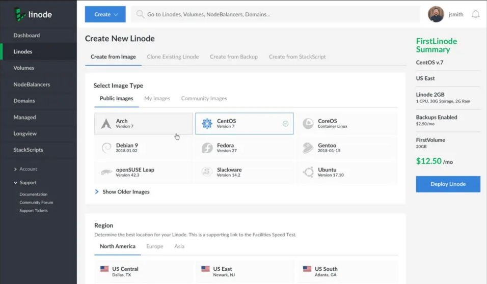 Linode Cloud Management Dashboard